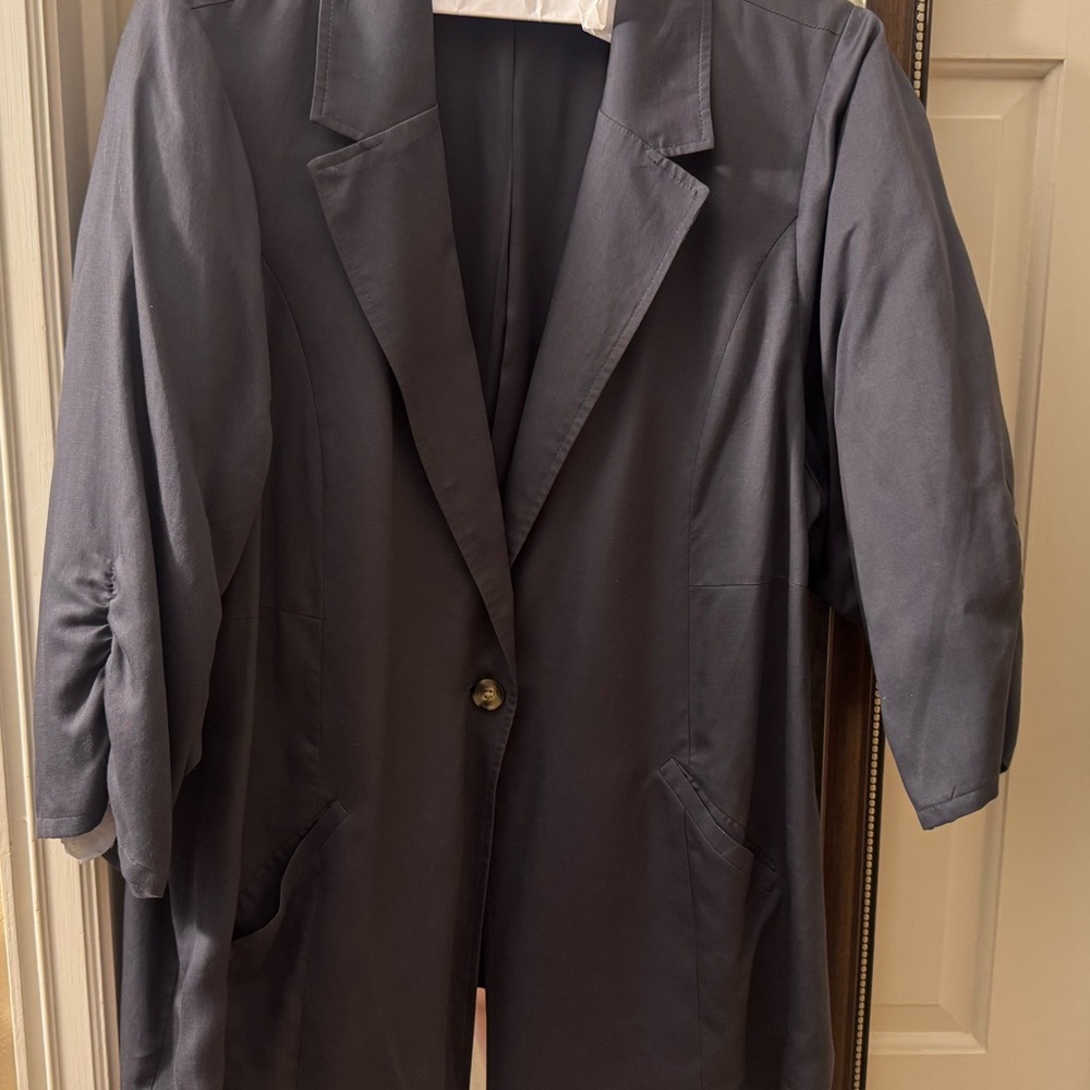 Macy’s Studio brand  Elegant Women's Gray Blazer, with cinched sleeves